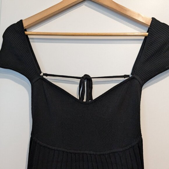 Free People Cherie Mini Dress Size Large A-Line Black Open-Back Pleated NWT - Picture 12 of 16